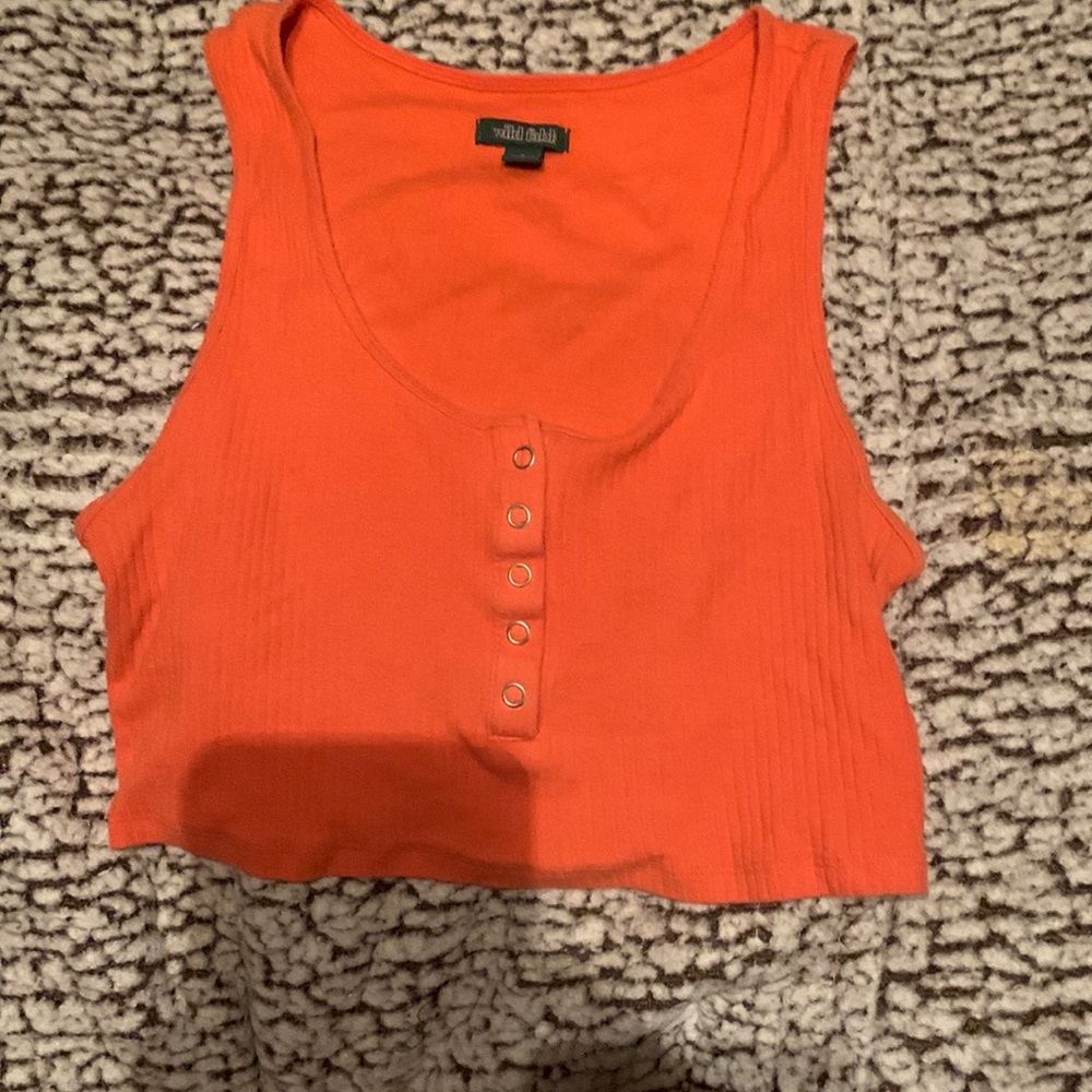 Small Wild Fable Target Orange Crop Top Women’s Summer Collection button up